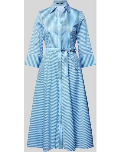 Zero Midi-jurk Met Streepmotief - Blauw