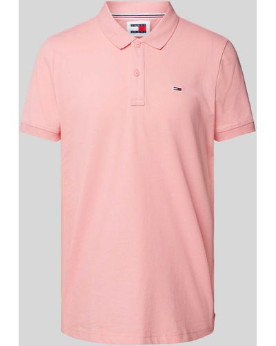 Tommy Hilfiger Slim Fit Poloshirt mit Logo-Stitching - Pink