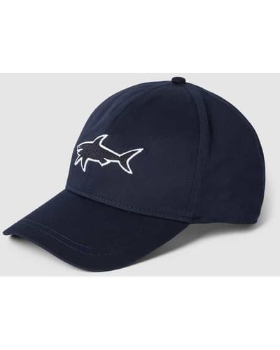 Paul & Shark Cap mit Motiv-Stitching - Blau