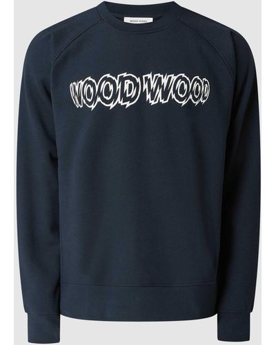 WOOD WOOD Sweatshirt Met Logoprint - Blauw