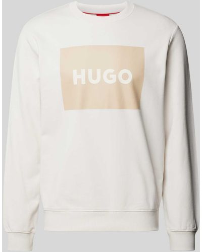 HUGO Sweatshirt mit Label-Print Modell 'DURAGOL' - Natur