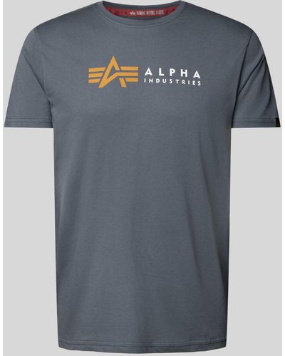Alpha Industries T-shirt Met Labelprint - Blauw