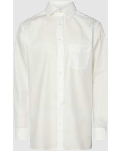 Olymp Regular Fit Business-Hemd aus Twill - Weiß