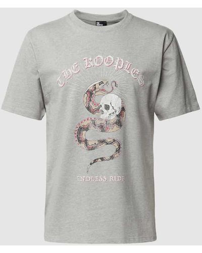 The Kooples T-Shirt mit Label-Motiv-Print - Grau