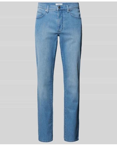 Brax Straight Fit Jeans mit Label-Patch Modell 'CADIZ' - Blau