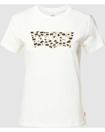 Levi's T-shirt Met Labelprint - Naturel