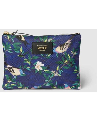 Wouf Pouch mit Allover-Muster Modell 'Malu' - Blau