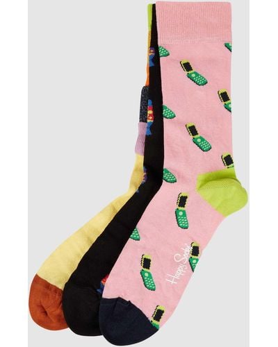 Happy Socks Sokken Per 3 Paar Verpakt - Roze