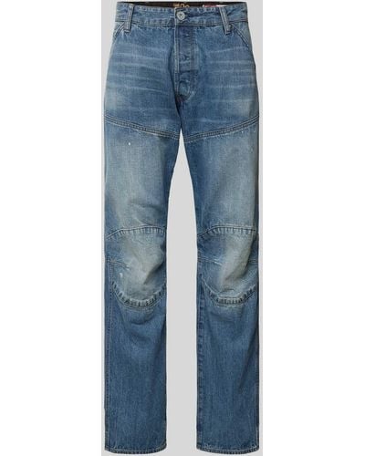 G-Star RAW Regular Fit Jeans Met Deelnaden - Blauw