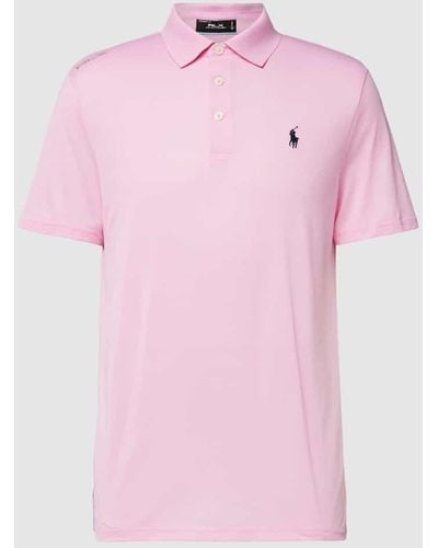 Polo Ralph Lauren Tailored Fit Poloshirt mit Label-Stitching - Pink