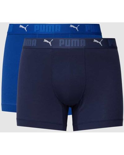 PUMA Trunks mit Label-Details im 2er-Pack - Blau