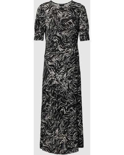 Soaked In Luxury Midi-jurk Met All-over Motief - Zwart