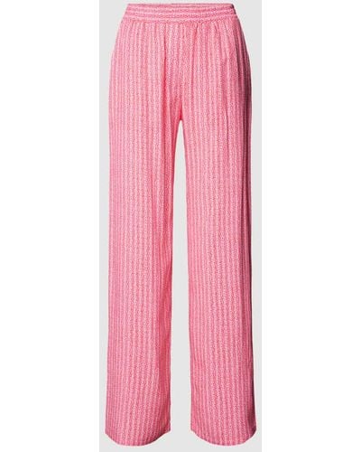 Smith & Soul Regular Fit Stoffhose mit Allover-Print - Pink