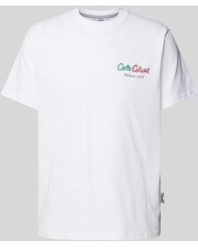 carlo colucci T-shirt Met Labelprint - Wit