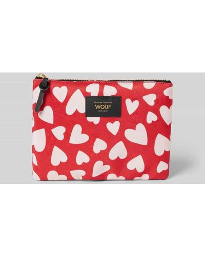 Wouf Kosmetiktasche im Allover-Look Modell 'Amore' - Rot