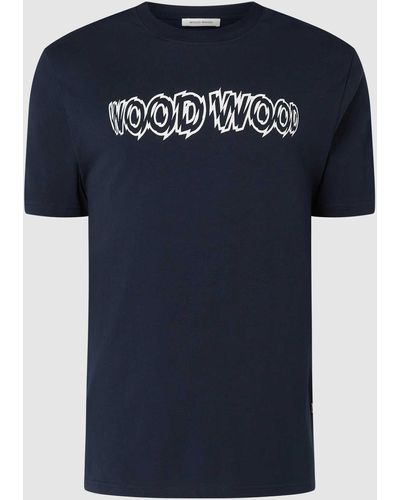 WOOD WOOD T-shirt Met Logo - Blauw