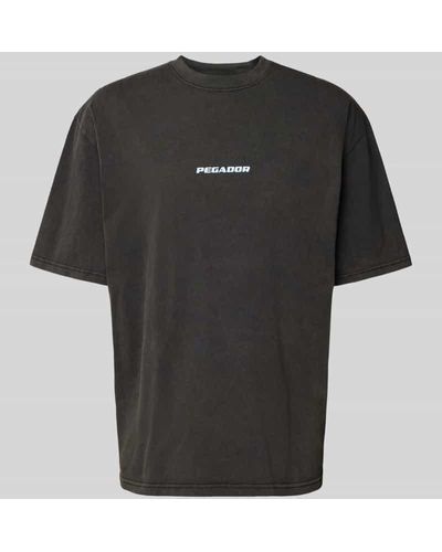 PEGADOR Oversized T-Shirt mit Label-Print - Schwarz