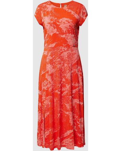 BOSS Midi-jurk Met All-over Motief - Rood