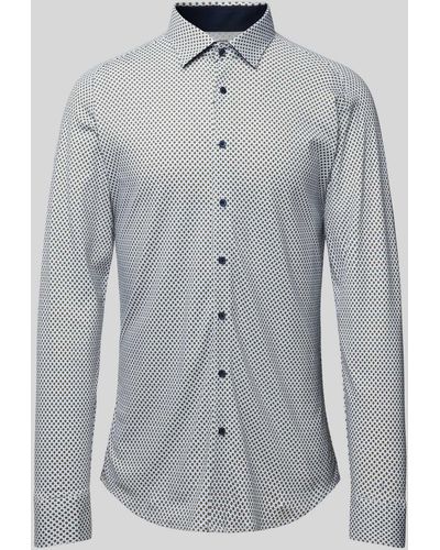 DESOTO Slim Fit Zakelijk Overhemd Met All-over Motief - Grijs