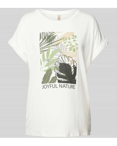 Soya Concept T-Shirt mit floralem Print Modell 'MARICA' - Weiß