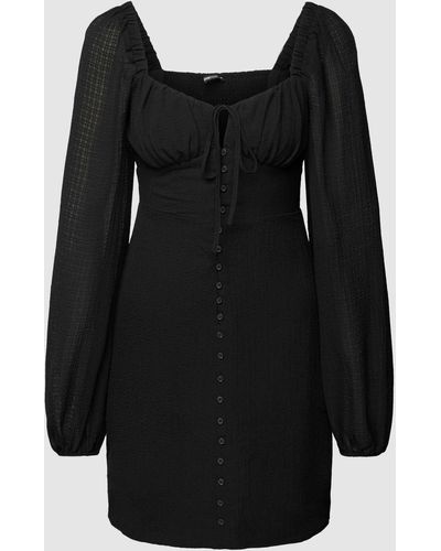 Gina Tricot Mini-jurk Met Knoopsluiting - Zwart