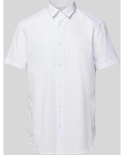 Armani Exchange Regular Fit Freizeithemd mit Strukturmuster - Weiß