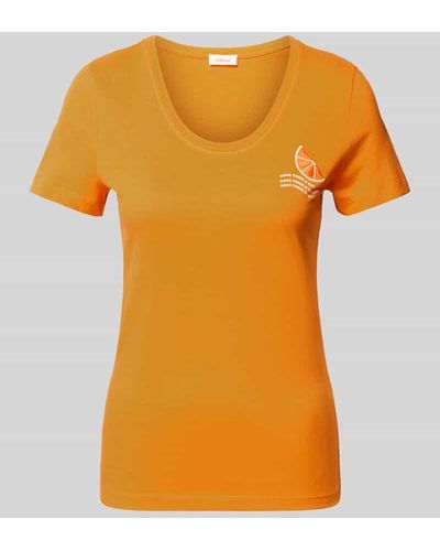 S.oliver T-Shirt mit Motiv-Print - Orange