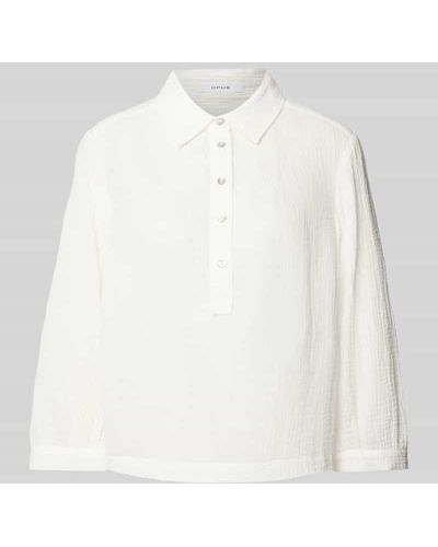 Opus Hemdbluse mit Knopfleiste Modell 'Fukida' - Weiß