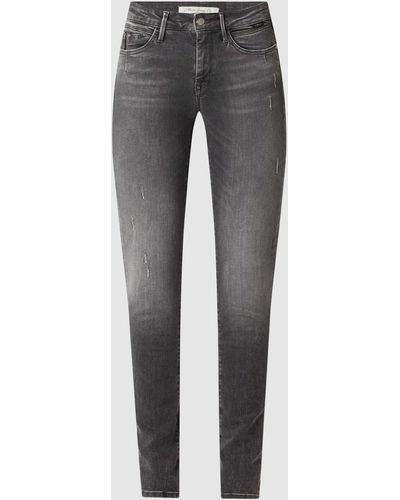 Mavi Super Skinny Fit Jeans mit Stretch-Anteil Modell 'Adriana' - Grau