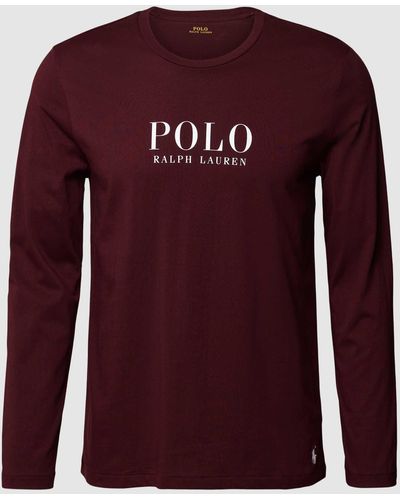 Polo Ralph Lauren Shirt Met Lange Mouwen En Labelprint - Rood