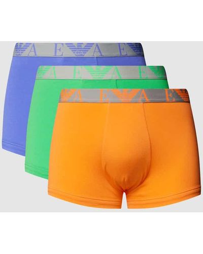 Emporio Armani Trunks mit elastischem Label-Bund im 3er-Pack - Orange