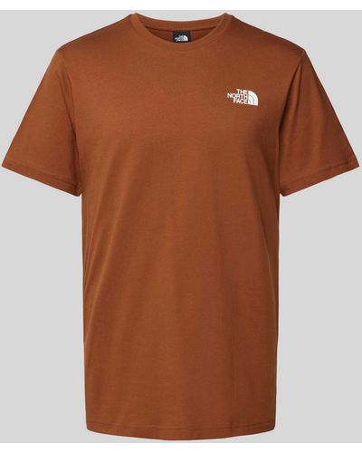 The North Face T-Shirt mit Label-Print Modell 'REDBOX' - Braun