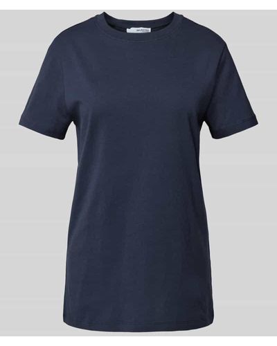 SELECTED T-Shirt in Melange-Optik mit Rundhalsausschnitt - Blau