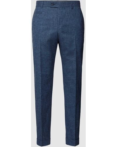 Strellson Regular Fit Pantalon Met Persplooien - Blauw