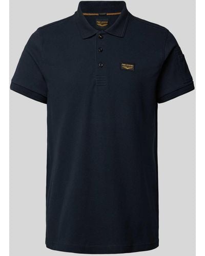 PME LEGEND Regular Fit Poloshirt Met Labelpatch - Blauw