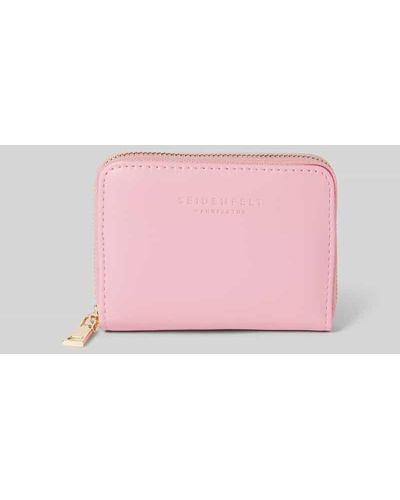 SEIDENFELT Portemonnaie in unifarbenem Design Modell 'YLVA' - Pink