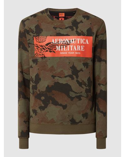 Aeronautica Militare Sweatshirt mit Camouflage-Muster - Grün