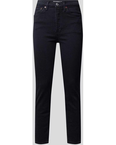 RE/DONE Slim Fit Jeans mit Brand-Detail - Blau