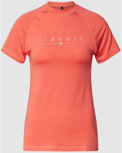 Rip Curl T-Shirt mit Label-Print - Pink