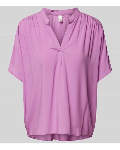 QS Blusenshirt mit V-Ausschnitt - Pink
