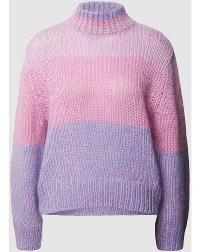 SELECTED Strickpullover mit Zopfmuster Modell 'SUSANNE' - Lila