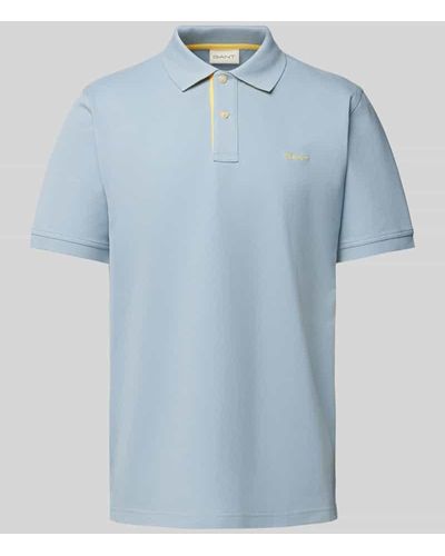 GANT Regular Fit Poloshirt mit Label-Stitching - Blau