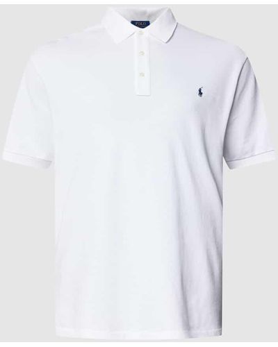 Ralph Lauren PLUS SIZE Poloshirt mit Label-Stitching - Weiß