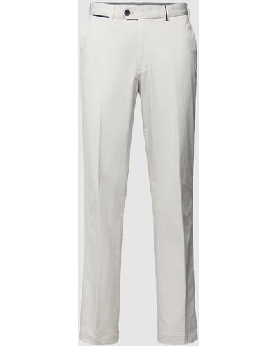 Hiltl Slim Fit Hose mit Bügelfalten Modell 'PEAKER' - Weiß