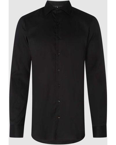 Eterna Slim Fit Zakelijk Overhemd Van Twill - Zwart