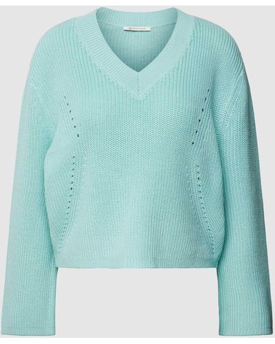 Tom Tailor Gebreide Pullover Met V-hals - Blauw