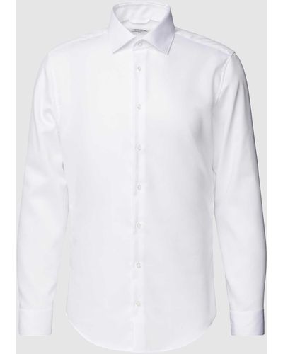 Seidensticker Slim Fit Business-Hemd mit Kentkragen - Weiß