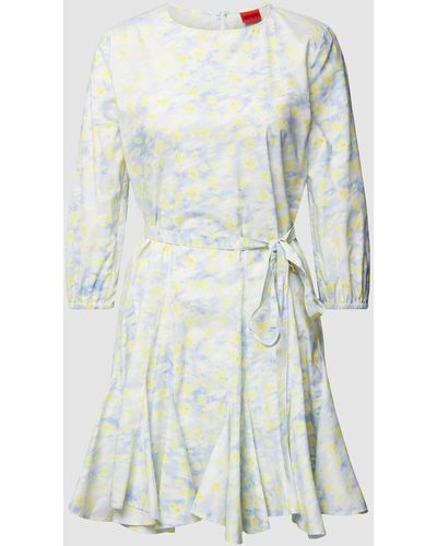 HUGO Mini-jurk Met Bloemenmotief - Blauw