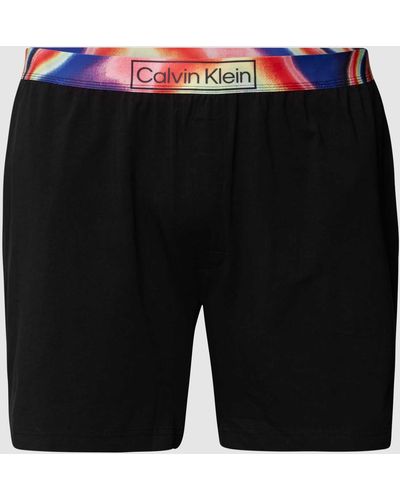 Calvin Klein Plus Size Sweatshorts Met Labelopschrift - Zwart