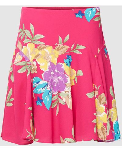 Lauren by Ralph Lauren Knielange Rok Met Bloemenprint - Roze